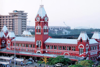 The clock tower and red color of the building make it an easily significant part of Chennai's heritage